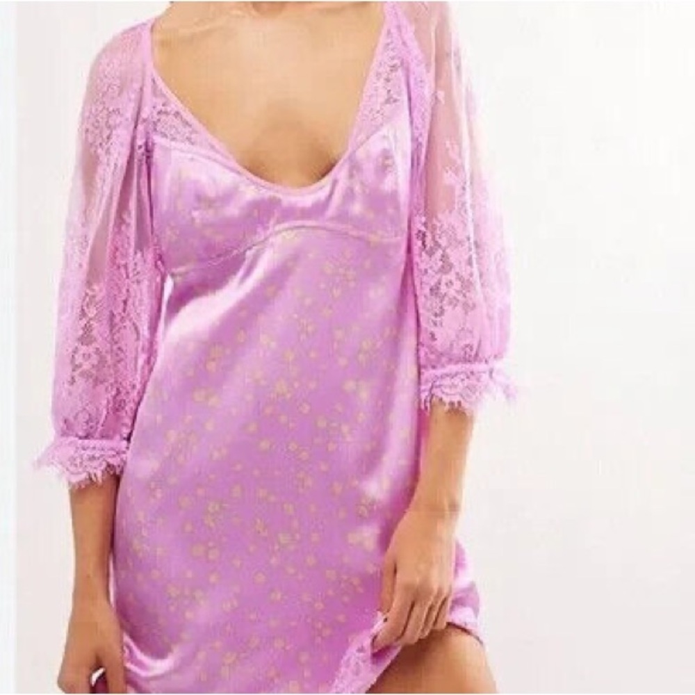 Free‎ People NWOT Dot Lace Mini Dress